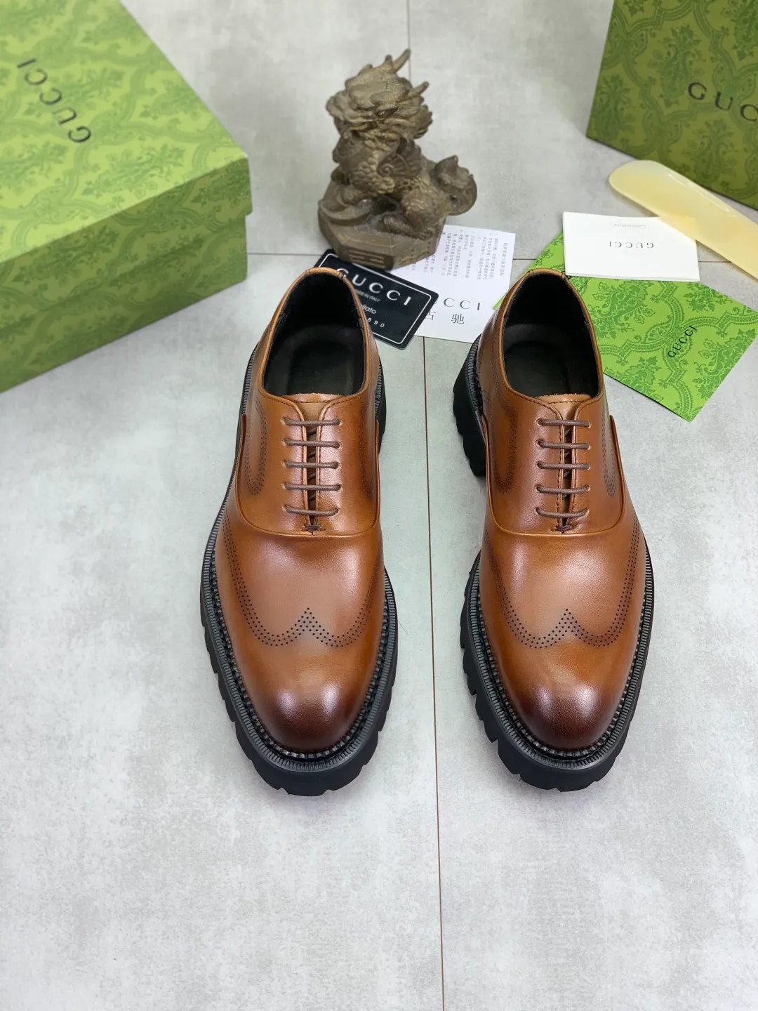 Men's Men's Shoes 💰P580 [New Style] 💰💎💎💎 [Gucci] GUCCI high-end men's formal business leather shoes, original order 1:1! Original imported high-end calfskin, original metal buckle, imported first-layer pigskin lining for feet, original high-end outsole, men's shoe size: 38-44